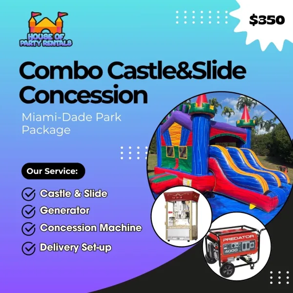Combo Castle & Slide + Concession – Miami Park Package