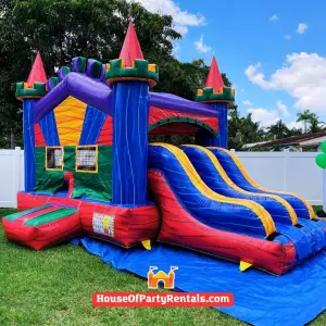 Rent your Full Color Combo Bounce in Miami Combo Bounce House Rental Multicolor