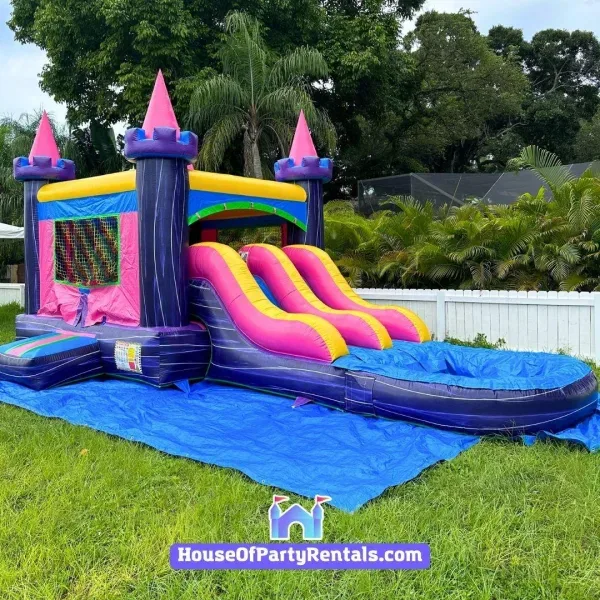 Princess Pink Combo Castle Waterslide 1