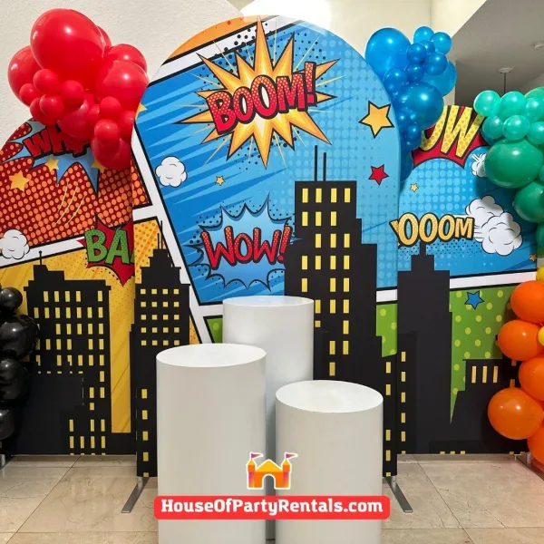 Superhero Comic City Decoration