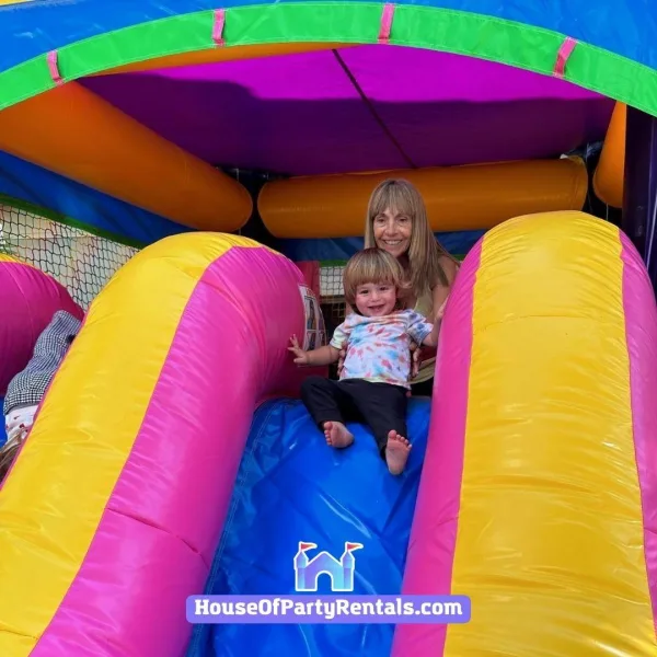 Pink Combo Castle Double Slide 3