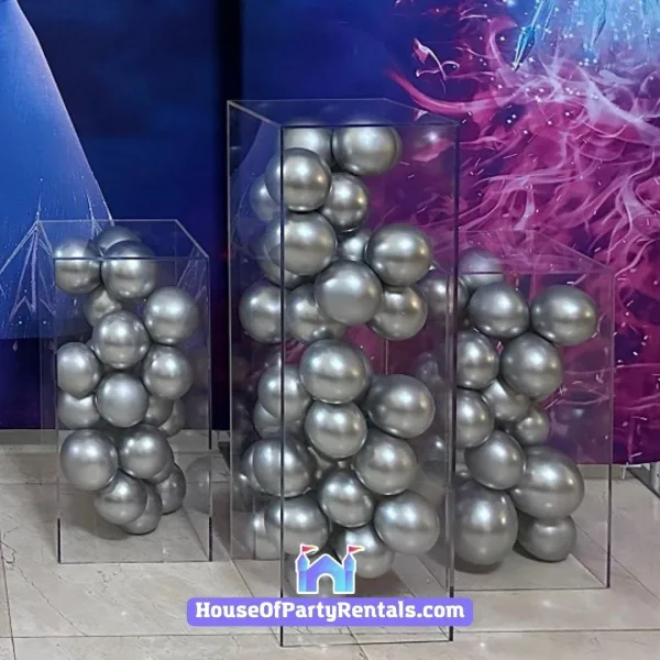 Set of 3 Clear Stands for Birthday Party Deco 1