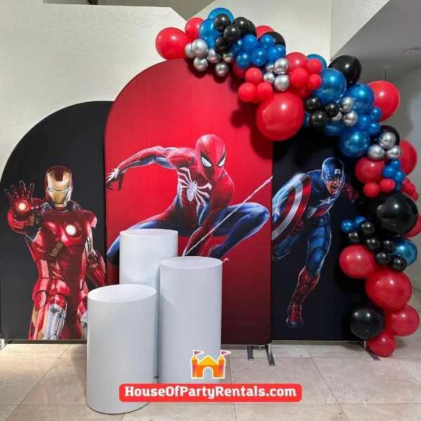 Spiderman, Ironman, Capitan America Birthday Decoration